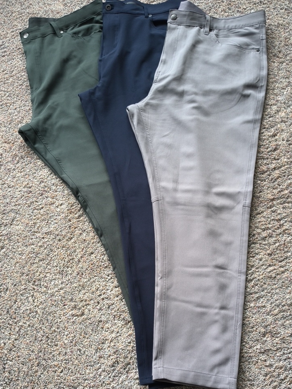 DKNY & LEG3ND Men' Slim Stretch Pants, Navy, Green & Light Gray Size 40